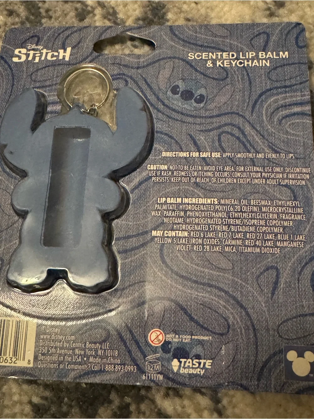 Disney Stitch Scented Lip Balm 3-Pack with Keychain